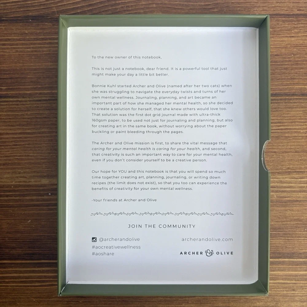 Archer And Olive closure features journal